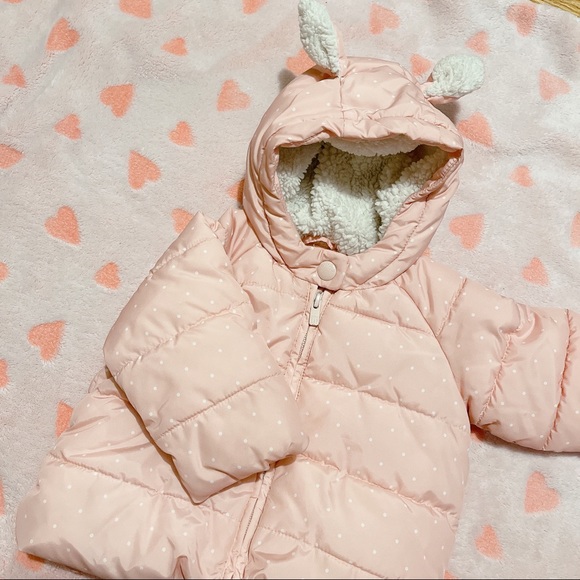 SOLD Baby Gap Pink and White Polkadots Puffer Jacket 6-12M - Picture 4 of 7